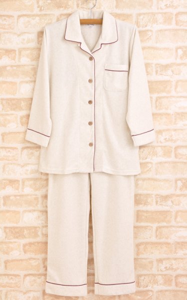 画像3: パイル地 ペアパジャマ 長袖 長パンツ S/M/L/LL【春・秋向き素材】 (3)