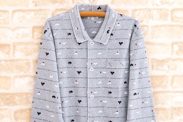 画像4: ペアパジャマ　肌にやさしい綿100％スムースニット地白くま柄【長袖・長パンツ】【春・初秋向き商品】【送料無料】【メンズパジャマ】【レディースパジャマ】【カップル】【ギフト・プレゼント】【結婚祝い】 【父の日・母の日】【ルームウェア】 (4)