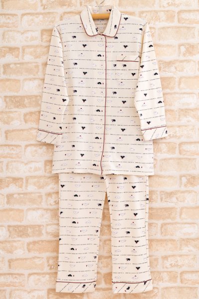 画像3: ペアパジャマ　肌にやさしい綿100％スムースニット地白くま柄【長袖・長パンツ】【春・初秋向き商品】【送料無料】【メンズパジャマ】【レディースパジャマ】【カップル】【ギフト・プレゼント】【結婚祝い】 【父の日・母の日】【ルームウェア】 (3)