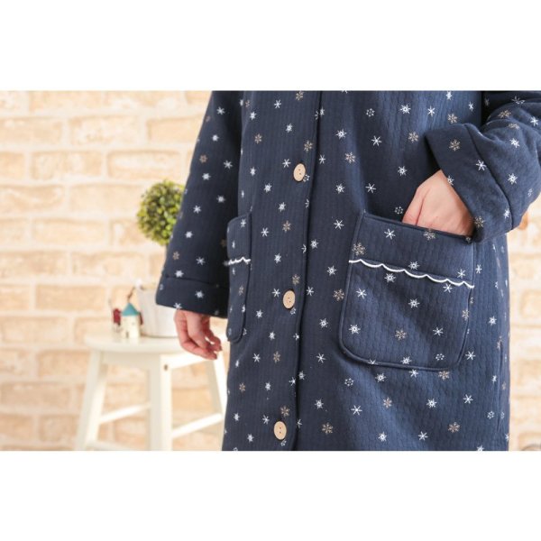 画像14: ガウン レディース ニットキルト裏地付き 結晶柄 (14)