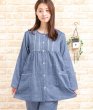 画像3: 肌にやさしい綿100％ダブルガーゼ地 パジャマ レディース 長袖 前開き S/M/L/LL/3L 入院準備   春初秋向き　ナイトウェア　ルームウェア (3)