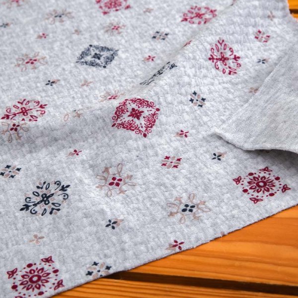 画像13: パジャマ レディース 長袖 前開き スタンドカラー 冬 あたたかく肌にやさしい綿100%中わたニットキルト地 幾何柄プリント【Sサイズ】【LLサイズ】【3Lサイズ】ナイトウェア ルームウェア 部屋着 入院準備 女性 (13)