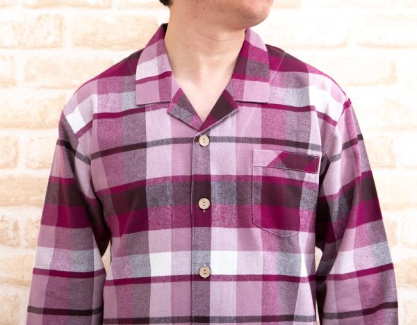 画像6: パジャマ メンズ 秋冬 長袖 前開き 肌に優しい綿100%ネル地起毛チェック 【Sサイズ】【LLサイズ】【3Lサイズ】ナイトウェア ルームウェア 部屋着 入院準備 クリスマス (6)