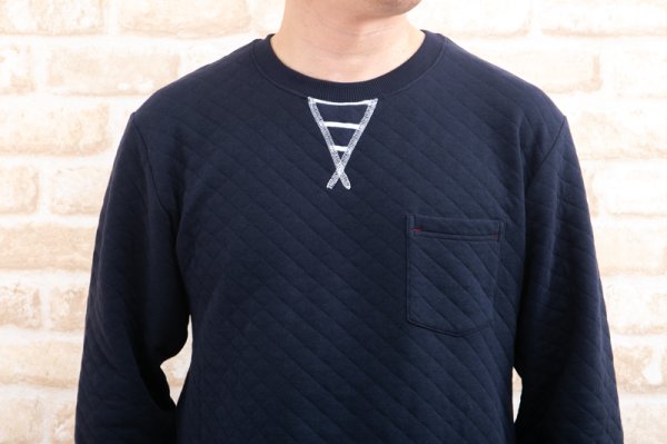 画像5: パジャマ メンズ 冬 肌に優しい綿100％中わたニットキルト地無地 かぶりタイプ長袖 紳士 ナイトウェア ルームウェア 部屋着  S/M/L/LL/3L/4L (5)