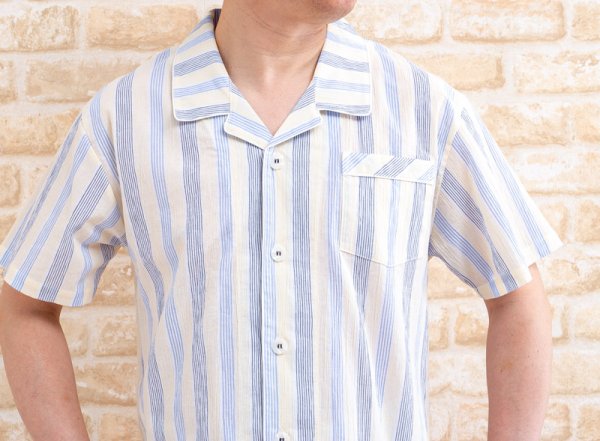 画像3: パジャマ メンズ 半袖 前開き 夏 肌に優しい綿100%サラサラして涼しい楊柳加工生地 ナイトウェア ルームウェア【Sサイズ】【LLサイズ】【3Lサイズ】入院準備 父の日 (3)