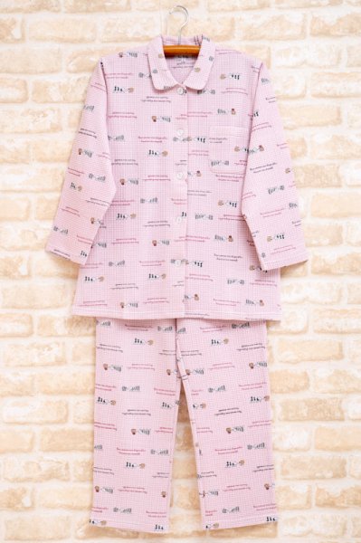 画像5: ペアパジャマ 肌にやさしい綿100％ニットキルト地ハリくん＆ワンちゃん 長袖 冬向き メンズ レディース カップル お揃い クリスマスギフト プレゼント 結婚祝い ナイトウェア ルームウェア (5)