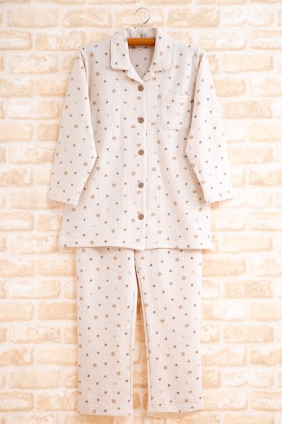 画像11: 大人気ペアパジャマ 綿100％ニットキルト地結晶柄プリント【長袖・長パンツ】【冬向き素材】 (11)