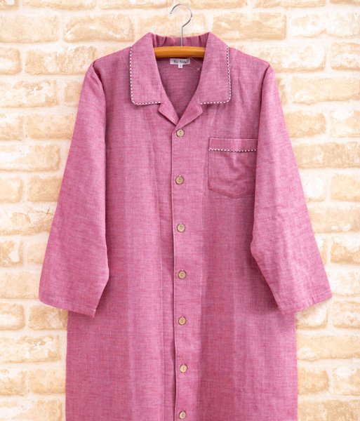 画像4: 肌にやさし綿100%ダブルガーゼ　男女兼用可　スリーパーパジャマ　前開き長袖 (4)