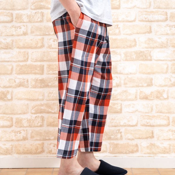 画像4: メンズ ルームパンツ 九分丈 夏 綿100％サラサラして軽くて涼しいソフトコットン素材です。部屋着 ナイトウェア ルームウェア M/L/LL/3L (4)