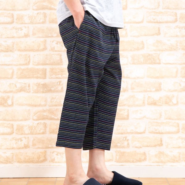 画像4: メンズ ルームパンツ ⒎分丈 夏 シャリ感があり涼しい楊柳素材です。部屋着 ナイトウェア ルームウェア M/L/LL/3L (4)