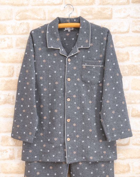 画像13: 大人気ペアパジャマ 綿100％ニットキルト地結晶柄プリント【長袖・長パンツ】【冬向き素材】 (13)