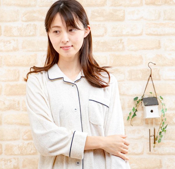 画像10: パジャマ レディース 長袖 春秋 前開き 柔らかいパイル地 ナイトウェア ルームウェア S/M/L/LL 入院準備 (10)