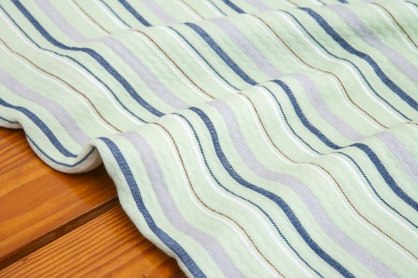 画像10: 綿100％中わたニットキルト地ランダムストライプ パジャマ レディース 冬 長袖 ナイトウェア 入院準備 ルームウェア S/M/L/LL (10)