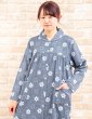 画像3: ワンピース ダブルガーゼ  肌にやさしい綿100％ 長袖 前開き パジャマ レディース ナイトウェア ルームウェア ネグリジェ マタ二テ 出産入院準備 M-L/L-LL/3L/4L (3)