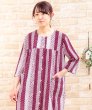画像4: 肌にやさしい綿100％　サラサラして涼しいソフトコットン地　七分袖ワンピース 前開き　ネグリジェ　M〜L L〜LL 3L　ルームウェア ネグリジェ パジャマ (4)