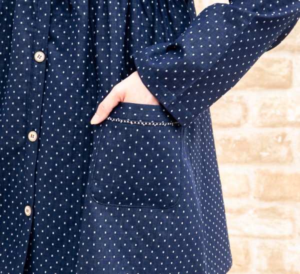 画像4: 母の日ギフト無料ラッピング パジャマ レディース 春秋 前開き 長袖 肌にやさしい綿100%ダブルガーゼドット 部屋着 ルームウェア ナイトウェア  S/M/L/LL/3L 入院準備 母の日ギフト (4)