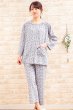 画像3: 肌にやさしい綿100％ パジャマレディース 春夏 七分袖八分パンツ 前開き やや薄い天竺ニット小花柄 ナイトウェア ルームウェア 母の日ギフト 部屋着 S/M/L/LL/3L (3)