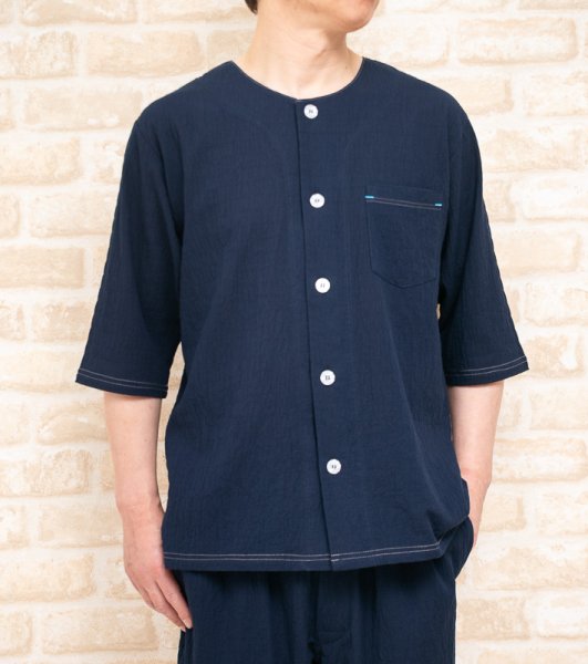 画像1: パジャマ メンズ 夏 八分袖 八分パンツ 前開き 軽くて涼しい先染めソフトコットン地 父の日ギフト ナイトウェア ルームウェア 部屋着 M/L/LL/3Lサイズ展開 (1)