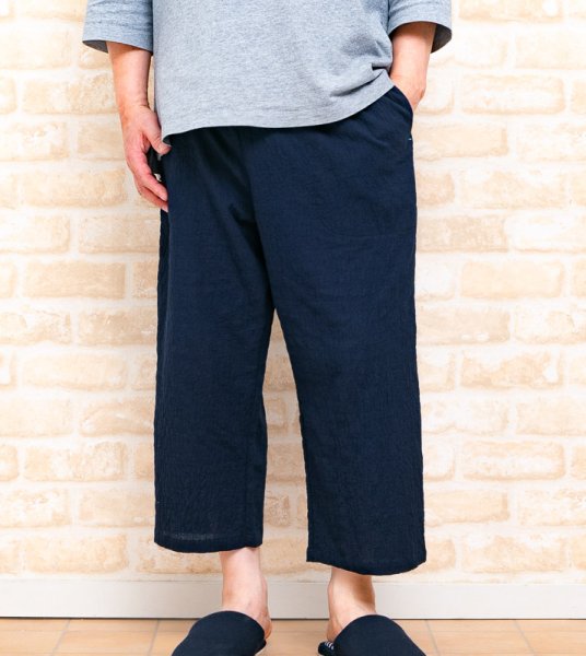 画像1: メンズ ルームパンツ 八分丈 夏 サラッとした肌触りの軽くて涼しいソフトコットン素材です。部屋着 ナイトウェア ルームウェア M/L/LL/3L (1)