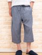 画像4: メンズ ルームパンツ 綿100％ダブルガーゼ  7分丈 夏 シャリ感があり柔らかい楊柳ガーゼ素材です。部屋着 ナイトウェア ルームウェア M/L/LL/3L (4)