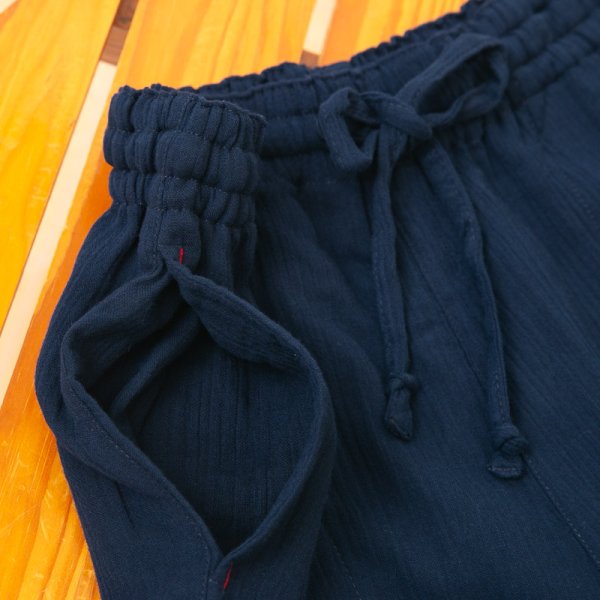 画像4: 綿100％　ルームパンツ レディース　7分丈　柔らかいダブルガーゼ素材です。ウエストゴム仕様 M/L/LL/3L (4)