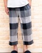 画像2: メンズ ルームパンツ 八分丈 夏 綿100％サラサラして軽くて涼しい先染め楊柳チェック地 部屋着 ナイトウェア ルームウェア M/L/LL/3L (2)