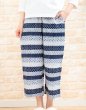 画像1: 綿100％　ルームパンツ レディース　8分丈　サラッとして軽くて涼しい素材です。ウエストゴム仕様 M/L/LL/3L (1)
