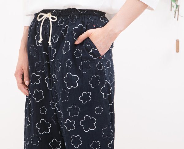 画像5: ルームパンツ 8分丈 レディース　肌にやさしい綿100％　サラッとして軽くて涼しい　M/L/LL/3L (5)