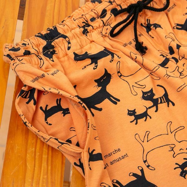 画像7: 綿100％　ルームパンツ レディース　8分丈　やや薄い天竺ニット素材です。ウエストゴム仕様 M/L/LL/3L (7)