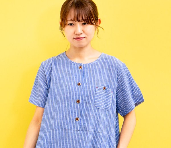 画像6: 綿100％サラサラして涼しいソフトコットン 半袖 半開き ワンピース 夏 ルームウェア ネグリジェ レディース マタ二ティパジャマにも 入院準備 M-L/L-LL/3L/4L (6)