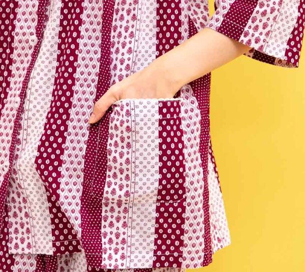 画像8: パジャマ レディース 夏 前開き 七分袖 八分パンツ 肌に優しい綿100% 軽くて柔らかく涼しいソフトコットン地 ナイトウェア ルームウェア 部屋着 S/M/L/LL/3L/4L (8)