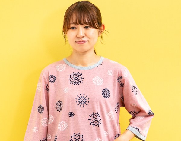 画像9: パジャマ レディース 春夏 七分袖八分パンツ かぶり 肌に優しい綿100% やや薄めニット地 プロヴァンス ナイトウェア ルームウェア S/M/L/LL/3L/4L  (9)