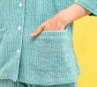 画像7: パジャマ レディース 夏 綿100％ 軽くて涼しいソフトコットン地ストライプ 7分袖9分丈パンツ前開き ナイトウェア ルームウェア 入院準備 母の日 S/M/L/LL/3L/4L (7)