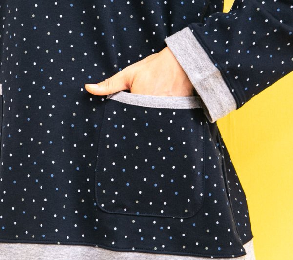 画像8: パジャマ レディース 肌にやさしい綿100％ 滑らかな肌触りのスムースニットカラードット柄  かぶり 長袖 ナイトウェア ルームウェア 秋・早春向き S/M/L/LL/3L (8)