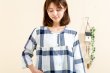 画像3: パジャマ レディース 半袖 8分パンツ 夏 サラサラして涼しく肌にやさしい綿100％　チェック柄 M/L/LL ルームウェア ナイトウェア (3)