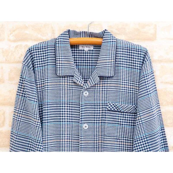 画像4: スリーパー パジャマ 肌にやさしいネル地チェック地 長袖 前開き ナイトウェア ルームウェア ワンピース ネグリジェ 紳士 メンズ M/L/LL/3L/4L (4)