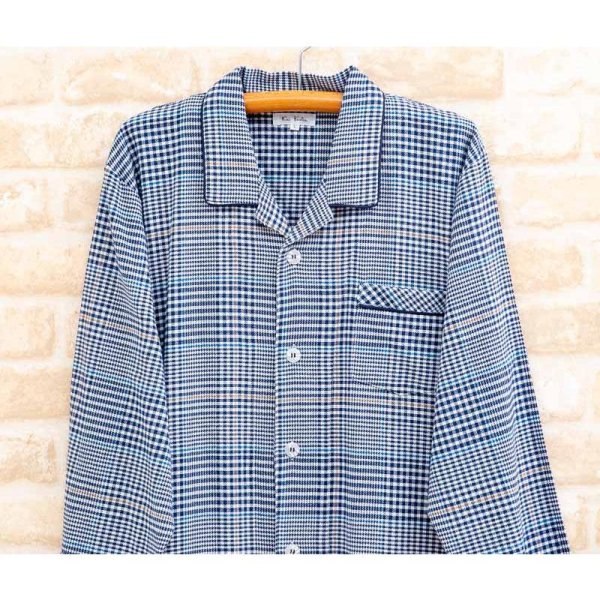 画像3: スリーパー パジャマ 肌にやさしいネル地チェック地 長袖 前開き ナイトウェア ルームウェア ワンピース ネグリジェ 紳士 メンズ M/L/LL/3L/4L (3)